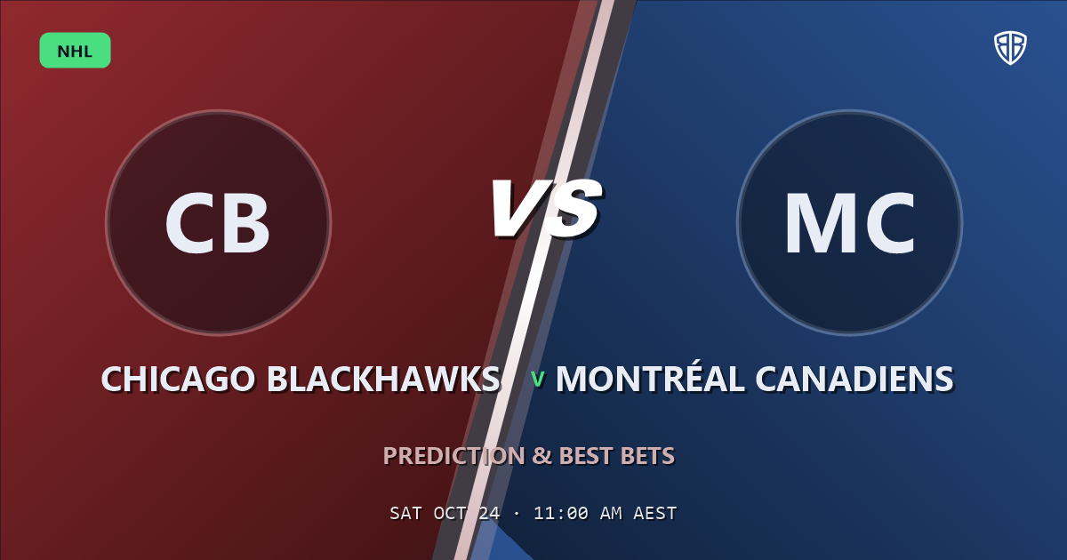 Chicago Blackhawks vs Montréal Canadiens Prediction & Picks, October 23, 2026