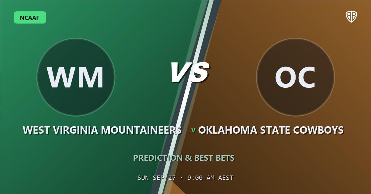West Virginia Mountaineers vs Oklahoma State Cowboys Prediction & Picks: Analytics Breakdown