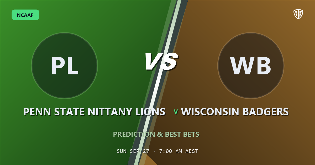 Penn State Nittany Lions vs Wisconsin Badgers Prediction & Picks: Full Match Breakdown & Bets
