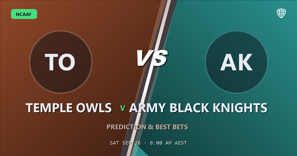 Temple Owls vs Army Black Knights Prediction & Picks: Winning Game Angles