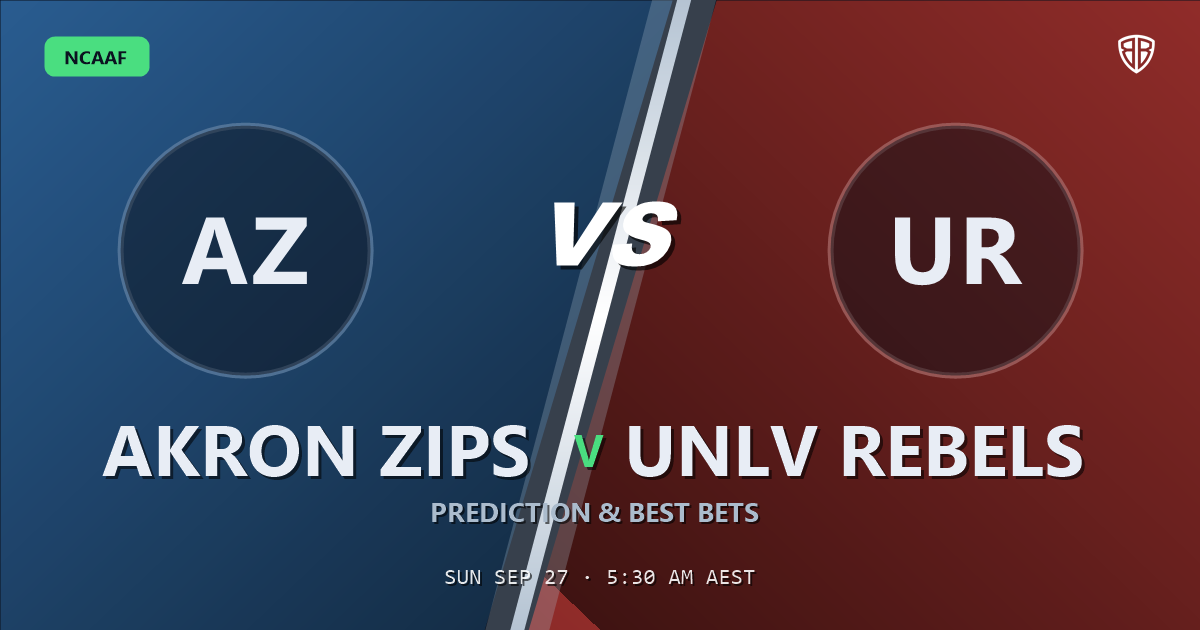 Akron Zips vs UNLV Rebels Prediction & Picks: High-Value Opportunity