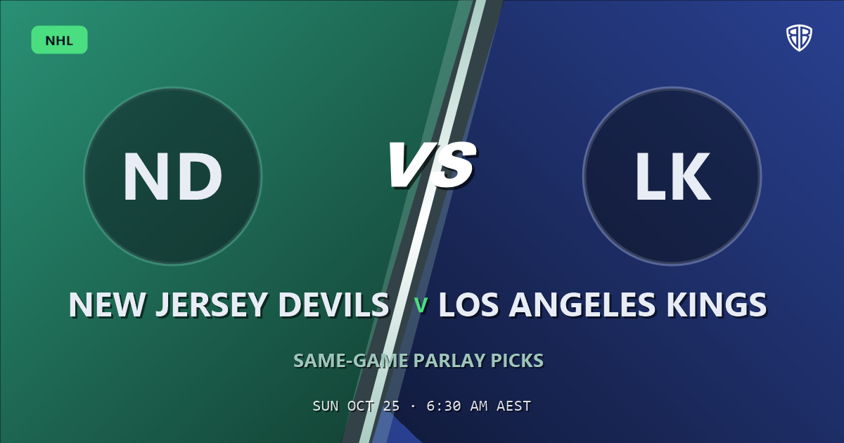New Jersey Devils vs Los Angeles Kings Prediction & Same Game Parlay picks, October 24, 2026