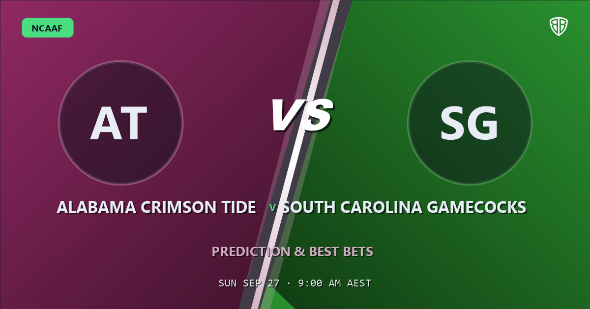 Alabama Crimson Tide vs South Carolina Gamecocks Prediction & Picks: High-Value Opportunity