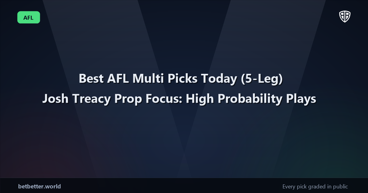 Best AFL Multi Picks Today, Saturday 05/31 (5-Leg) Josh Treacy Prop Focus: High Probability Plays