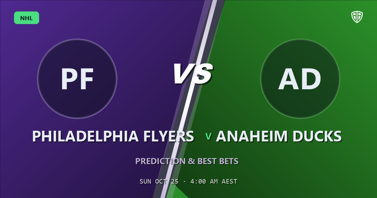 Philadelphia Flyers vs Anaheim Ducks Prediction & Picks, October 24, 2026