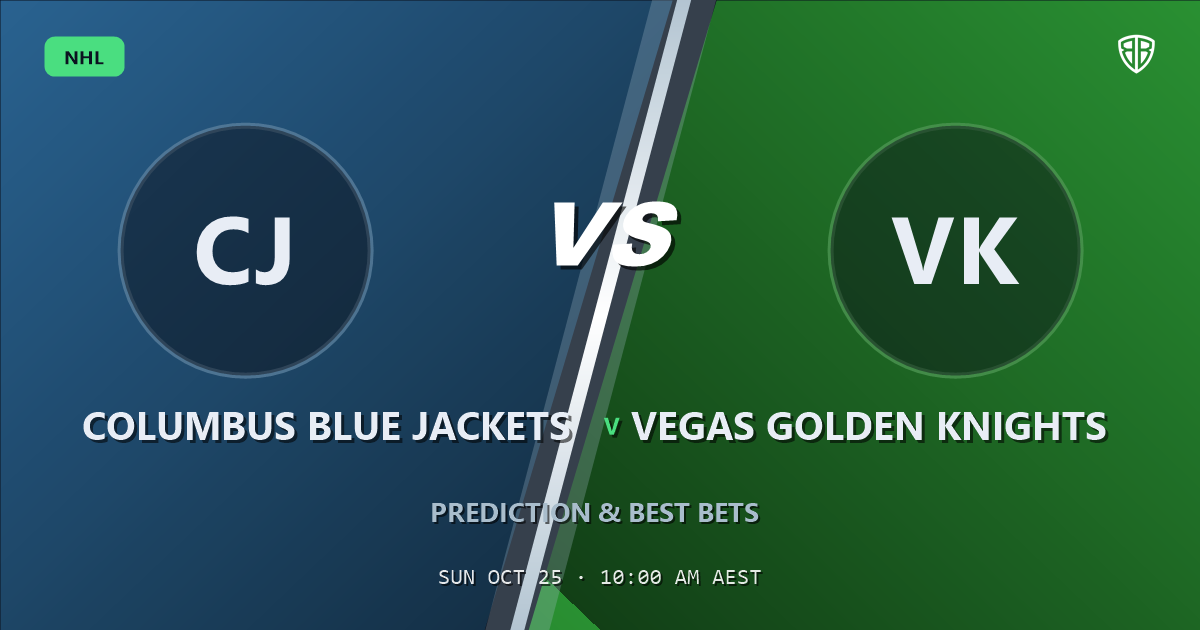 Columbus Blue Jackets vs Vegas Golden Knights Prediction & Picks, October 24, 2026