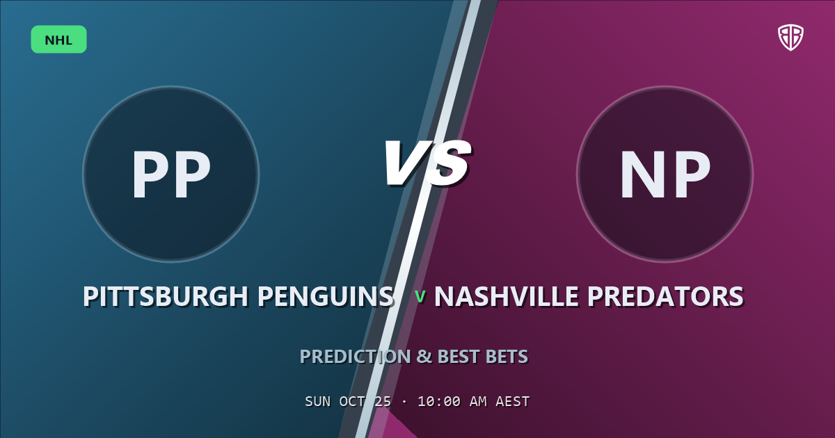 Pittsburgh Penguins vs Nashville Predators Prediction & Picks, October 24, 2026