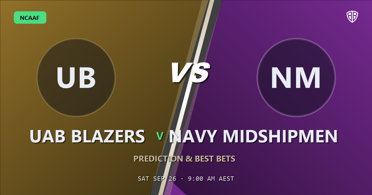 UAB Blazers vs Navy Midshipmen Prediction & Picks (Ryder Burton Key Factor): Winning Game Angles