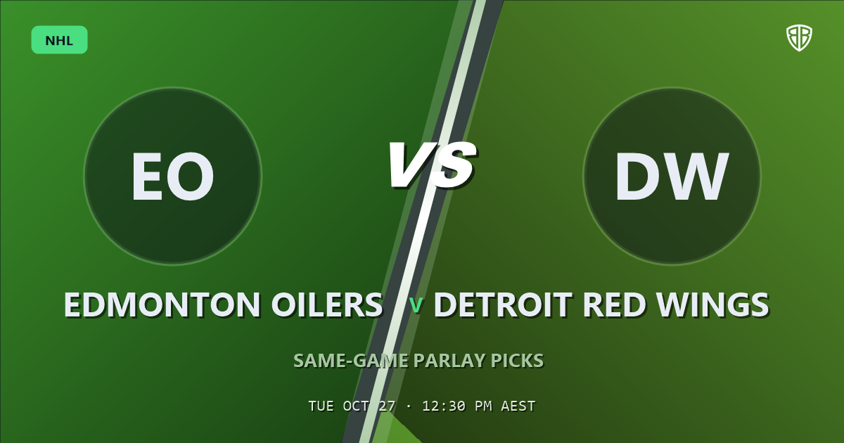 Edmonton Oilers vs Detroit Red Wings Prediction & Same Game Parlay picks, October 26, 2026