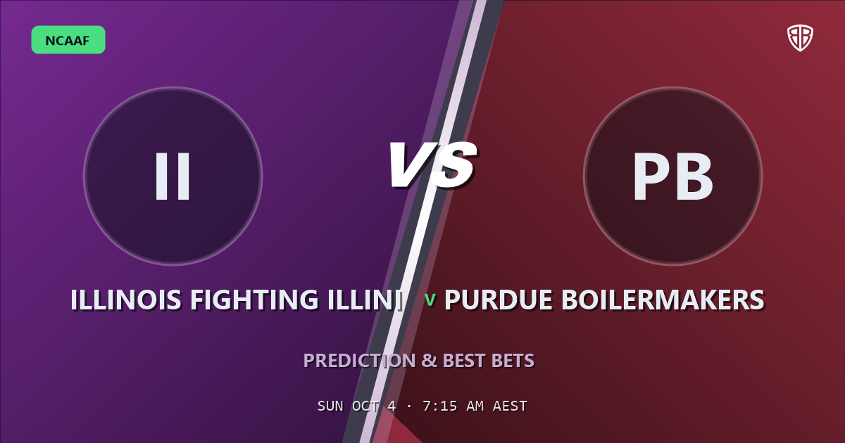 Illinois Fighting Illini vs Purdue Boilermakers Prediction & Picks: Odds Analysis & Top Props