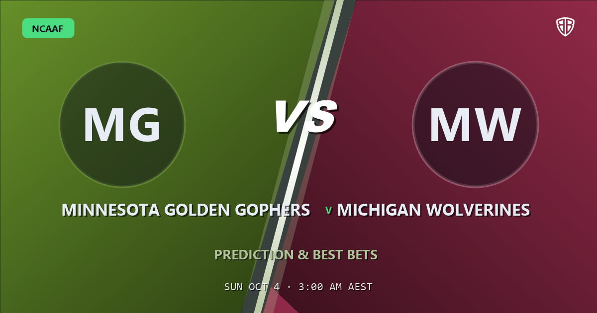 Minnesota Golden Gophers vs Michigan Wolverines Prediction & Picks: Don't Miss These Odds