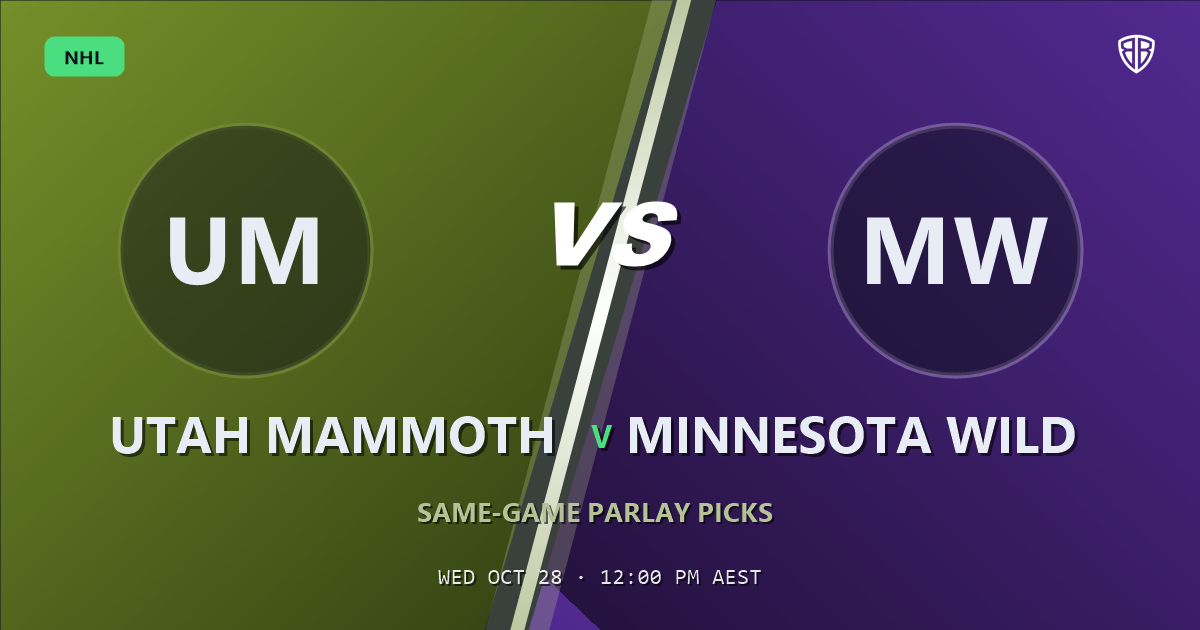 Utah Mammoth vs Minnesota Wild Prediction & Same Game Parlay picks, October 27, 2026