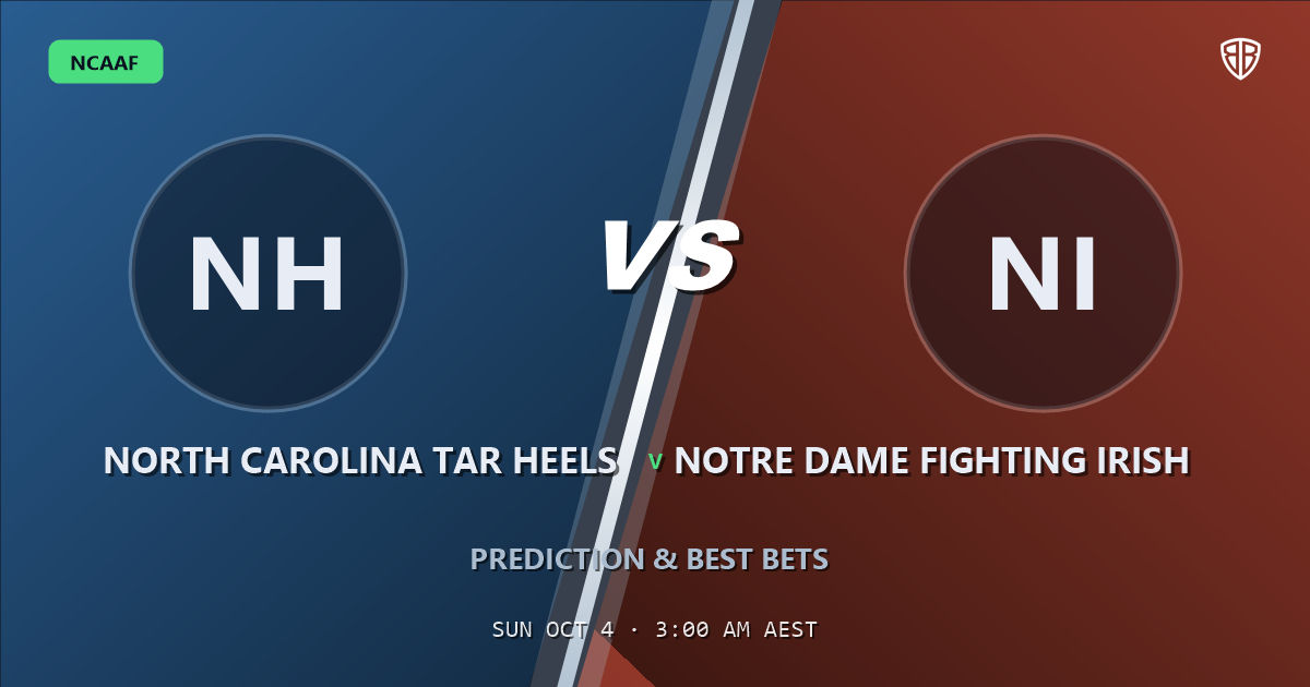 North Carolina Tar Heels vs Notre Dame Fighting Irish Prediction & Picks (Jordan Shipp Key Factor): Don't Miss These Odds