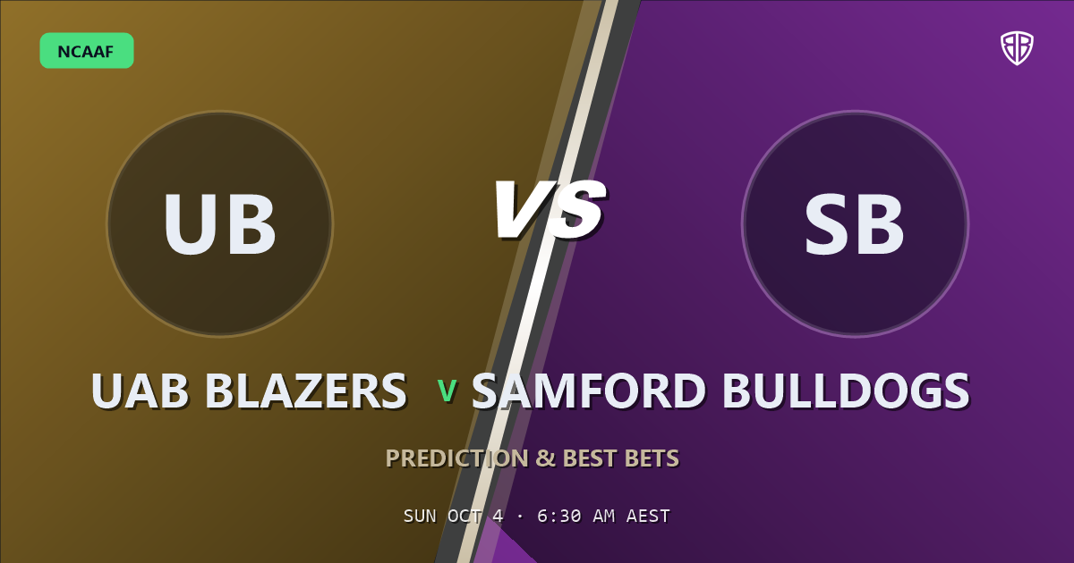 UAB Blazers vs Samford Bulldogs Prediction & Picks: Full Match Breakdown & Bets