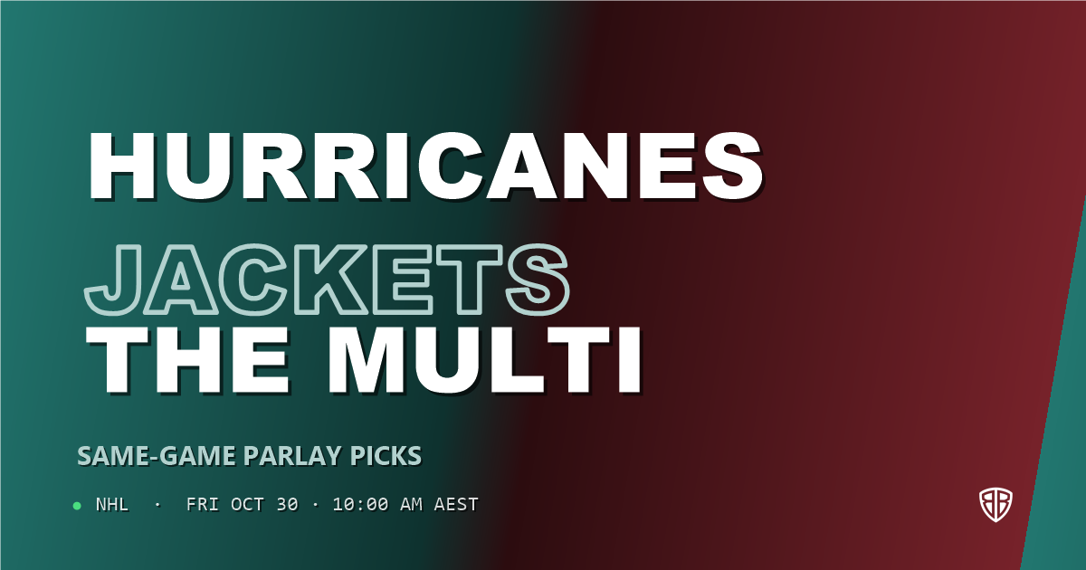 Carolina Hurricanes vs Columbus Blue Jackets Prediction & Same Game Parlay picks, October 29, 2026