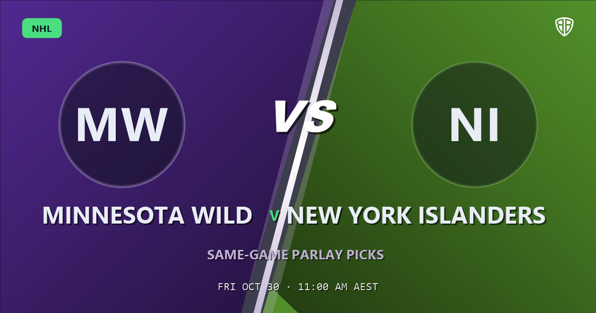 Minnesota Wild vs New York Islanders Prediction & Same Game Parlay picks, October 29, 2026
