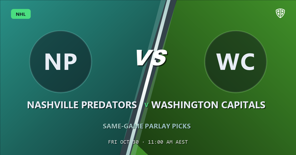 Nashville Predators vs Washington Capitals Prediction & Same Game Parlay picks, October 29, 2026