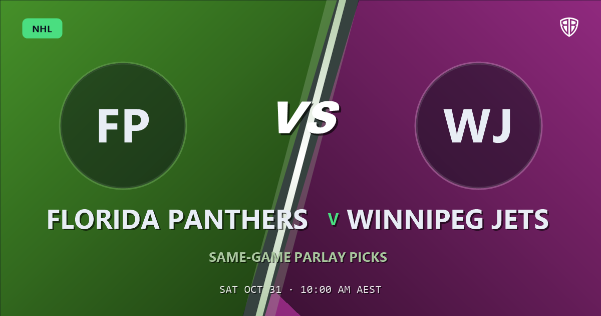Florida Panthers vs Winnipeg Jets Prediction & Same Game Parlay picks, October 30, 2026