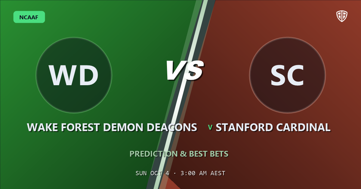 Wake Forest Demon Deacons vs Stanford Cardinal Prediction & Picks (Davis Warren Key Factor): Odds Analysis & Top Props
