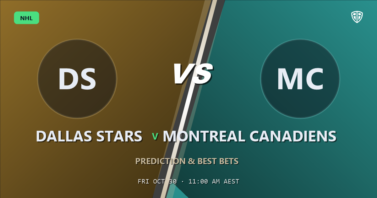 Dallas Stars vs Montreal Canadiens Prediction & Picks, October 29, 2026