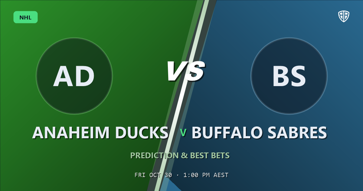 Anaheim Ducks vs Buffalo Sabres Prediction & Picks, October 29, 2026