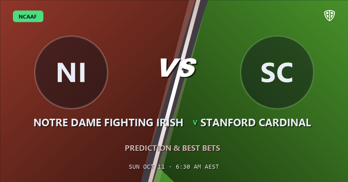 Notre Dame Fighting Irish vs Stanford Cardinal Prediction & Picks: High-Value Opportunity