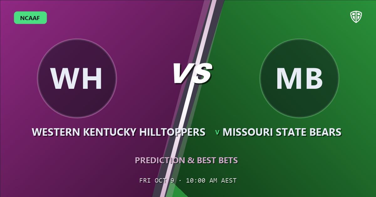Western Kentucky Hilltoppers vs Missouri State Bears Prediction & Picks, October 8, 2026
