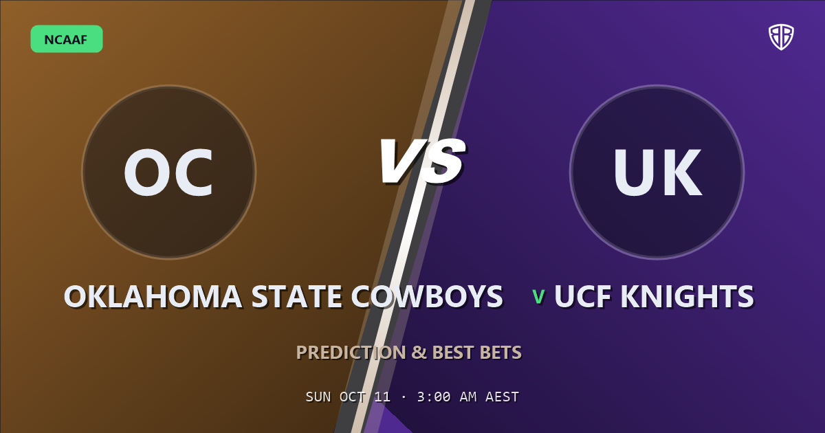 Oklahoma State Cowboys vs UCF Knights Prediction & Picks, October 10, 2026