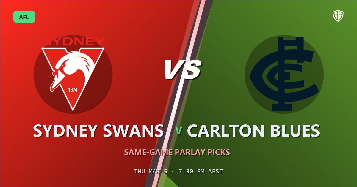 AFL news: Sydney Swans vs Carlton Blues Prediction & Same Game Multi picks Key Insights: High-Value Opportunity