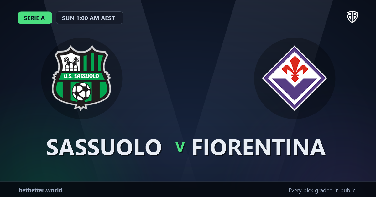 Sassuolo vs Fiorentina Prediction & Same Game Parlay picks Value Parlay: High-Value Opportunity