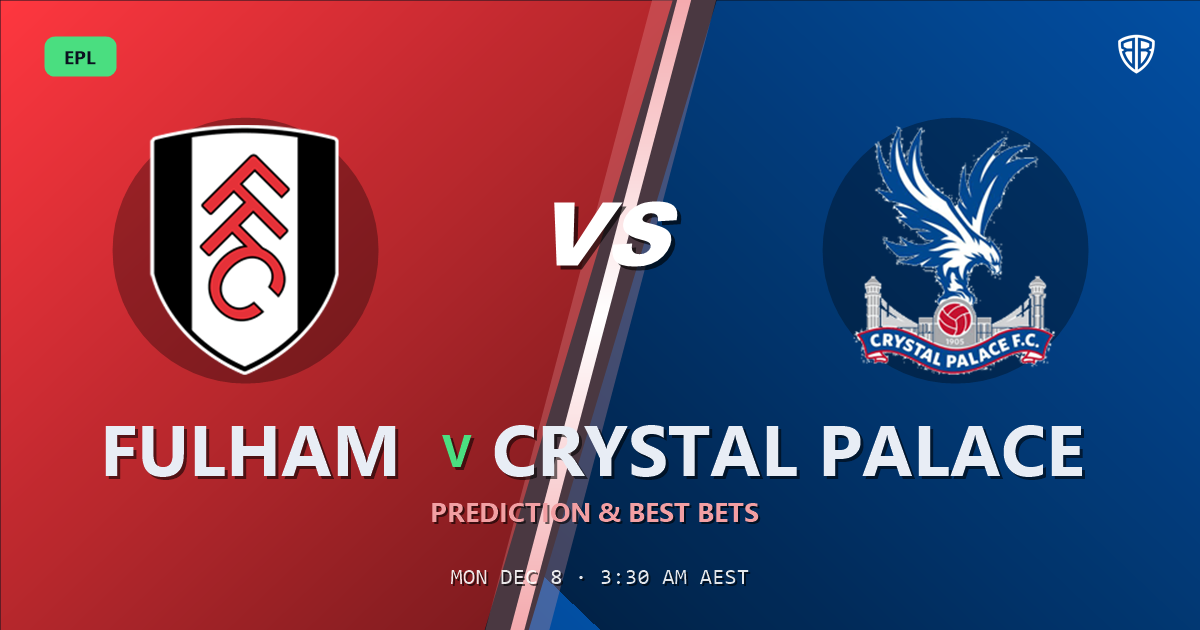 Fulham vs Crystal Palace Prediction & Picks (EPL) (Jean-Philippe Mateta Key Factor): Full Breakdown & Bets