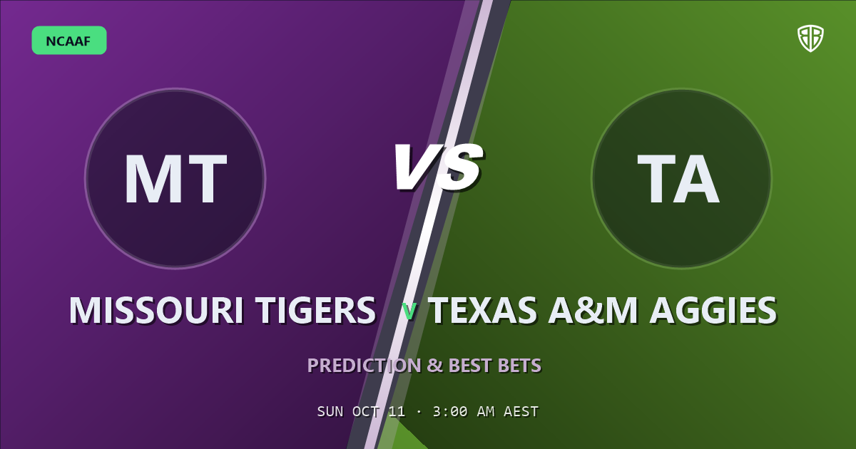 Missouri Tigers vs Texas A&M Aggies Prediction & Picks, October 10, 2026