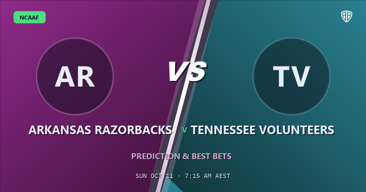 Arkansas Razorbacks vs Tennessee Volunteers Prediction & Picks, October 10, 2026