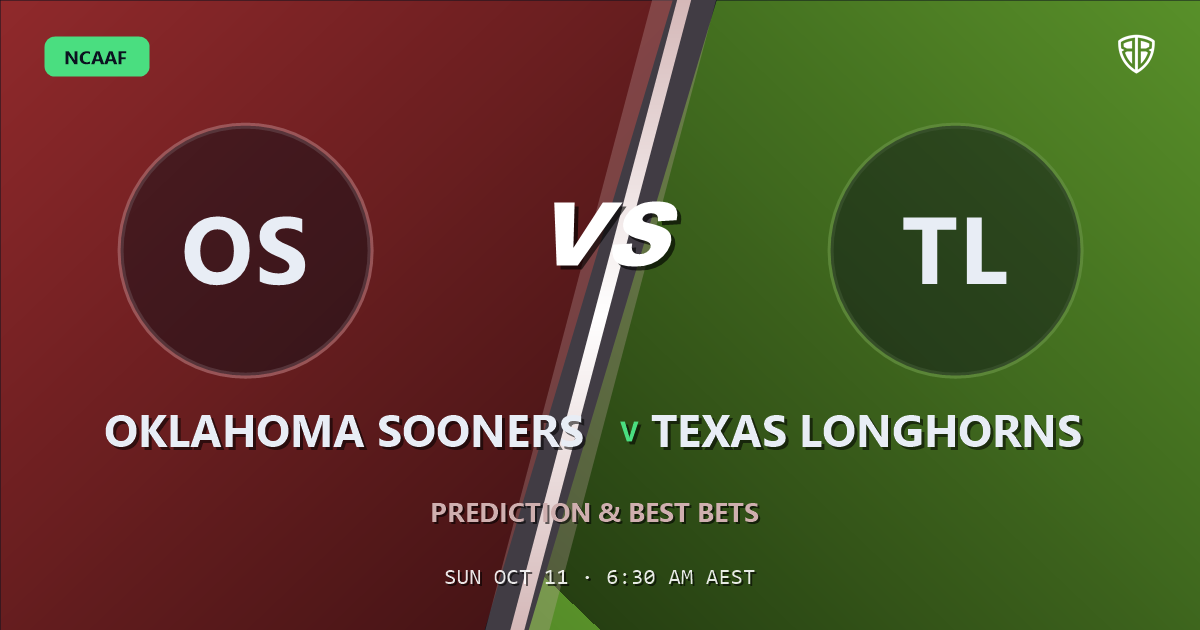 Oklahoma Sooners vs Texas Longhorns Prediction & Picks, October 10, 2026
