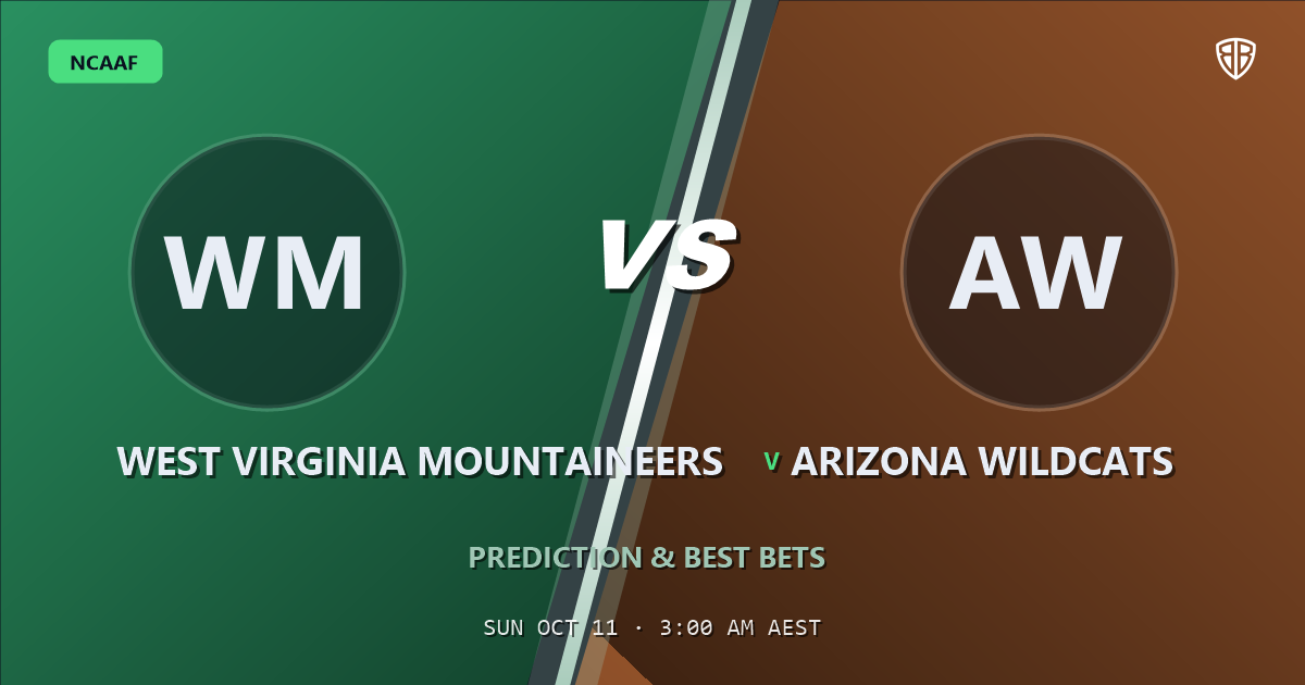 West Virginia Mountaineers vs Arizona Wildcats Prediction & Picks, October 10, 2026