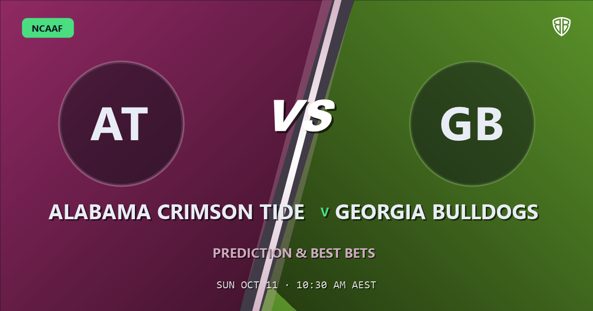 Alabama Crimson Tide vs Georgia Bulldogs Prediction & Picks, October 10, 2026
