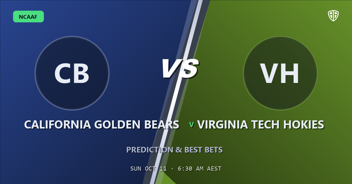 California Golden Bears vs Virginia Tech Hokies Prediction & Picks, October 10, 2026