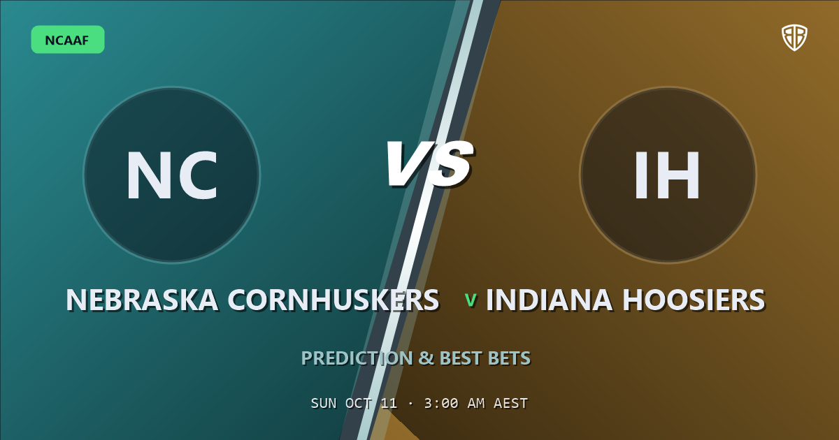 Nebraska Cornhuskers vs Indiana Hoosiers Prediction & Picks, October 10, 2026