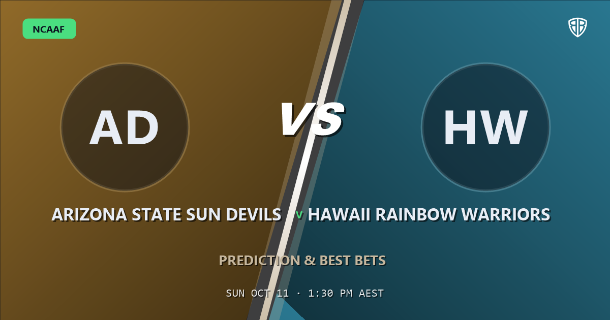 Arizona State Sun Devils vs Hawaii Rainbow Warriors Prediction & Picks, October 10, 2026