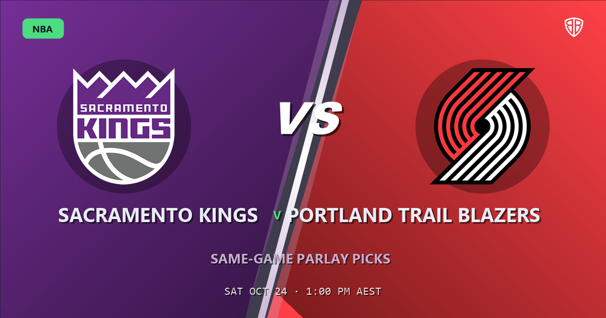 Sacramento Kings vs Portland Trail Blazers Prediction & Same Game Parlay picks, October 23, 2026