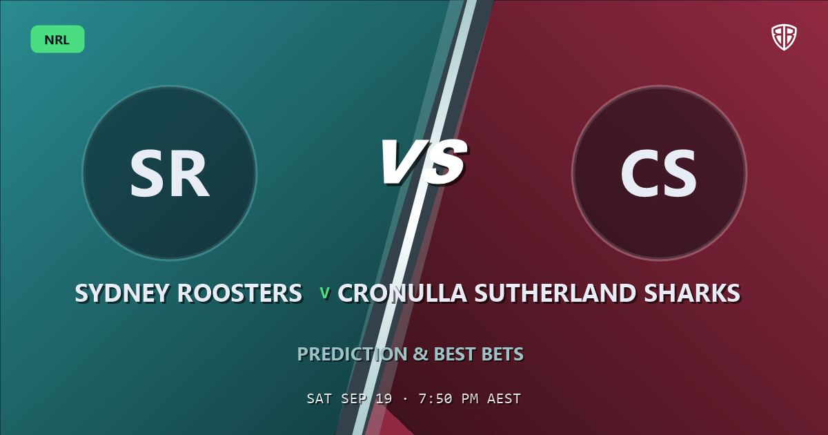 Sydney Roosters vs Cronulla Sutherland Sharks Prediction & Picks (Jesse Colquhoun Key Factor): Smart Betting Angles
