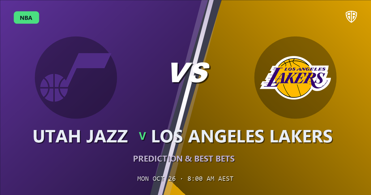 Utah Jazz vs Los Angeles Lakers Prediction & Picks, October 25, 2026