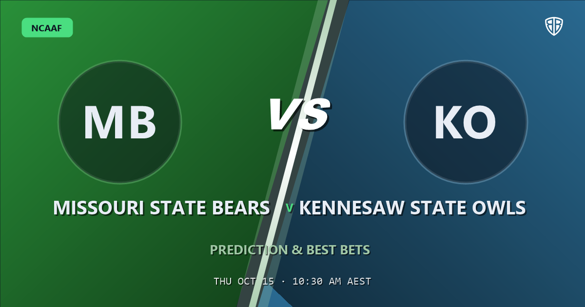 Missouri State Bears vs Kennesaw State Owls Prediction & Picks, October 14, 2026