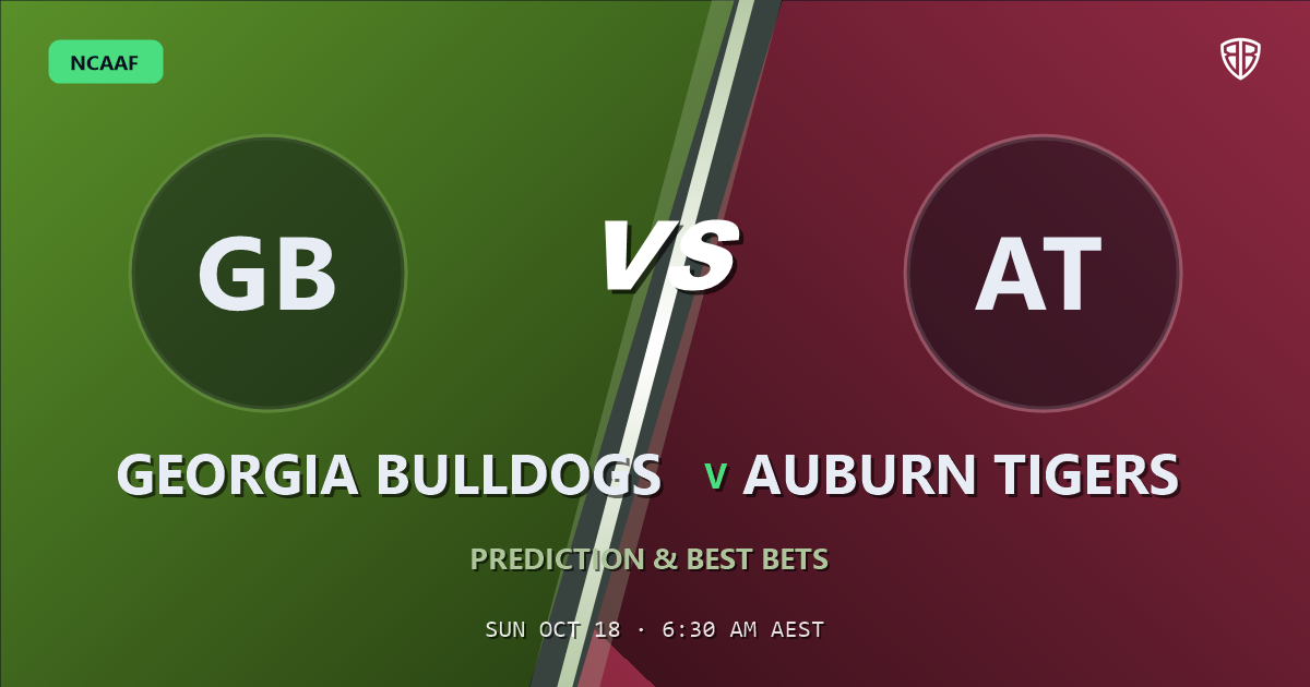 Georgia Bulldogs vs Auburn Tigers Prediction & Picks, October 17, 2026