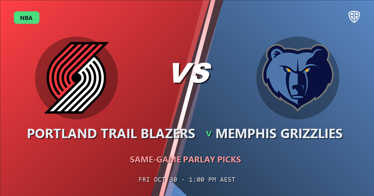 Portland Trail Blazers vs Memphis Grizzlies Prediction & Same Game Parlay picks, October 29, 2026