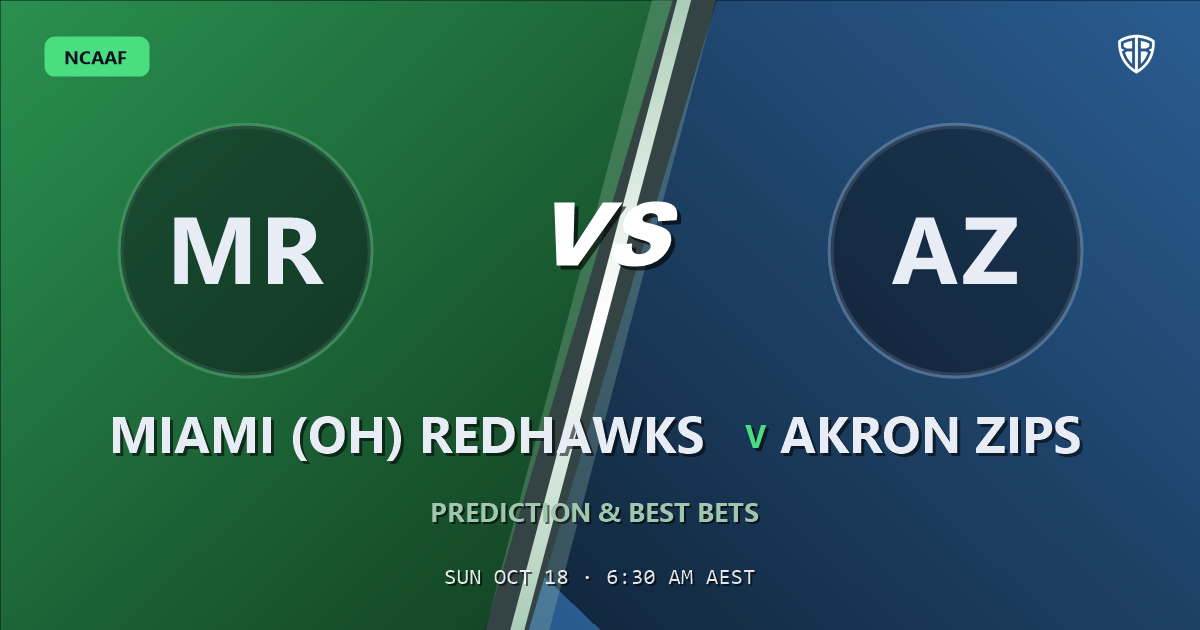 Miami (OH) RedHawks vs Akron Zips Prediction & Picks, October 17, 2026
