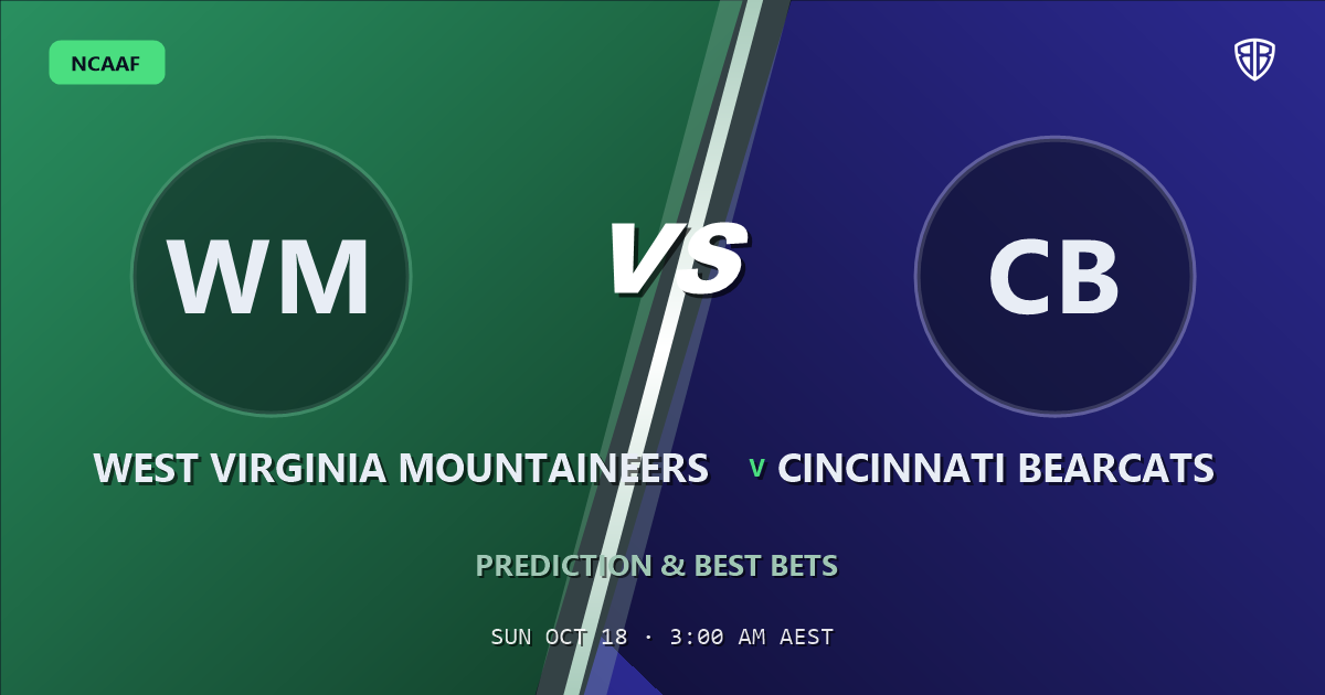 West Virginia Mountaineers vs Cincinnati Bearcats Prediction & Picks, October 17, 2026