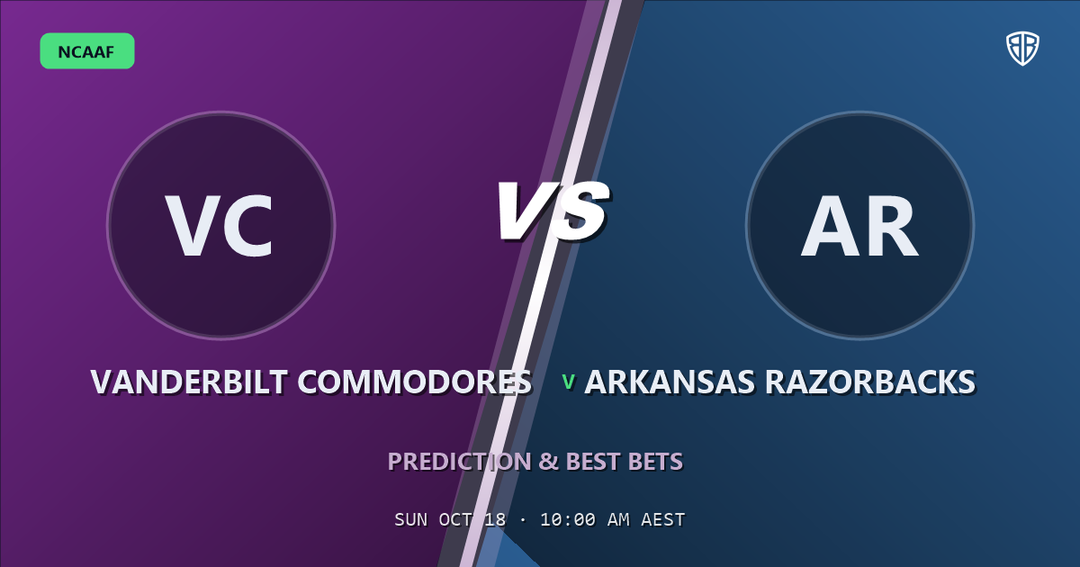 Vanderbilt Commodores vs Arkansas Razorbacks Prediction & Picks, October 17, 2026
