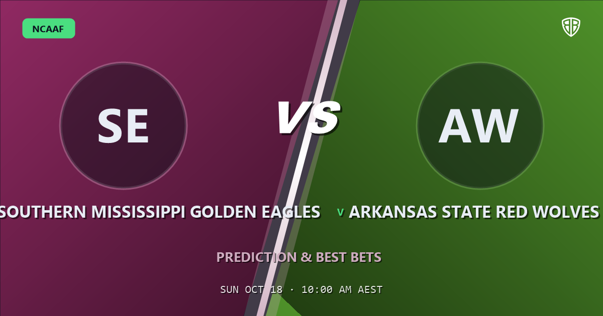 Southern Mississippi Golden Eagles vs Arkansas State Red Wolves Prediction & Picks, October 17, 2026
