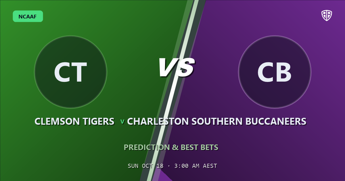 Clemson Tigers vs Charleston Southern Buccaneers Prediction & Picks, October 17, 2026